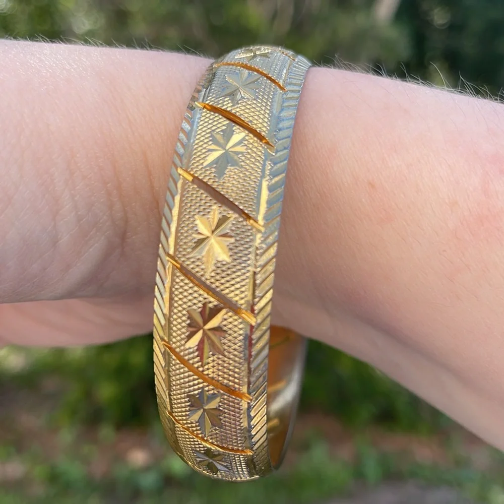 Gold Tone Bangle Bracelet - Picture 2 of 12